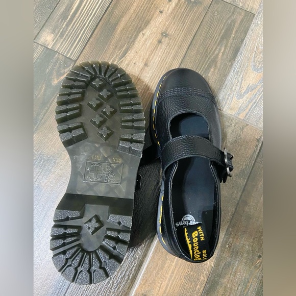 Dr. Martens Black Dress Shoes with Yellow Stitching - Picture 3 of 4